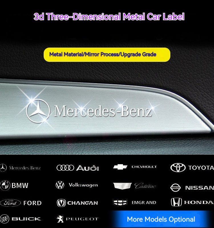 LKX-0410-1 High Grade Alloy 3D Metal Car Manufacturer Logo Label Sticker Car Upgrading Decorations - 1 Pack/30 Pieces