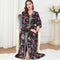 Rose Pattern Bind Design Long Sleeve V Neck Elegant Gown