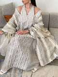 KTX-7982836252888 Knitted Neckband Tassel Kaftan