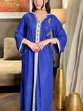 KTX-7982839202008 Ethnic Wind with Cap with Diamonds with Cap Kaftan