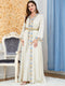 KTX-7982840217816 Arab National Pattern V Neck Long Sleeve Dress and Outerwear Set