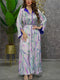 KTX-7982841102552 Fashion Line Pattern Twist Lace Kaftan