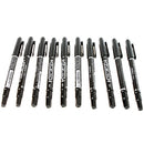 10pcs/Set Tattoo Marker Pen Oily Double Head Marking Pen Black Fine/Thick Tip Marker