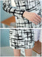 Women Vintage Plaid Long Sleeve Mini Dress