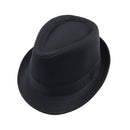 New Fashion Women Men Hat Curly Floppy Brim British Jazz Hip-Hop Fedora Hat Cap Unisex Black