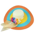 New Fashion Women Straw Hat Foldable Wide Floppy Brim Colorful Sunhat Beach Cap