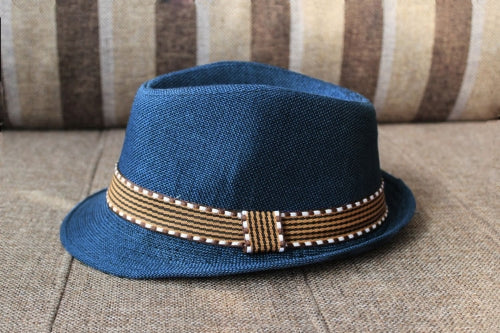 New Fashion Kids Boy Girl Unisex Fedora Hat Contrast Trim Cool Jazz Hat Trilby Cap Chapeau