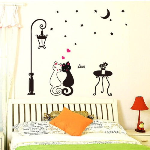 Cute Couples Cats Cartoon Wall Sticker Kids Children's Room Decor