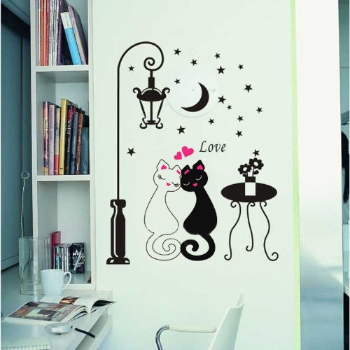 Cute Couples Cats Cartoon Wall Sticker Kids Children's Room Decor