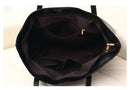 New Fashion Women PU Leather Handbag Candy Color Tote Shoulder Bag Black