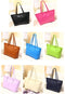 New Fashion Women PU Leather Handbag Candy Color Tote Shoulder Bag Black