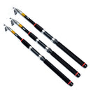 2.4M 7.87FT Portable Telescopic Fishing Rod Travel Spinning Fishing Pole Glass Fiber