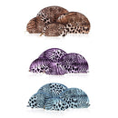 4 Pcs Set Cosmetic Bags Multifunction Make Up Cases Leopard Shell Shape Blue