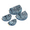 4 Pcs Set Cosmetic Bags Multifunction Make Up Cases Leopard Shell Shape Blue