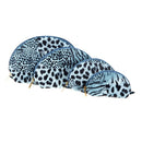 4 Pcs Set Cosmetic Bags Multifunction Make Up Cases Leopard Shell Shape Blue