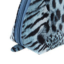 4 Pcs Set Cosmetic Bags Multifunction Make Up Cases Leopard Shell Shape Blue