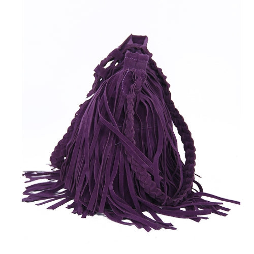 Fashion Women Fringe Tassel Shoulder Bag Cross-body Bag Messenger Handbag Purple