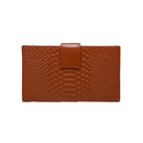 Fashion Women Genuine Leather Purse Crocodile Pattern Candy Color Clutch Bag Wallet Khaki