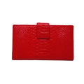 Fashion Women Genuine Leather Purse Crocodile Pattern Candy Color Clutch Bag Wallet Khaki