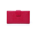 Fashion Women Genuine Leather Purse Crocodile Pattern Candy Color Clutch Bag Wallet Khaki