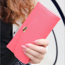 New Fashion Cute Women Girl PU Purse Candy Color Wallet Clutch Bag Watermelon Red