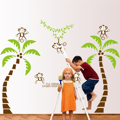 Cute Lovely Five Monkeys Tree DIY Wall Stickers Wallpaper Art Decor Mural for Kid Child Room Decal