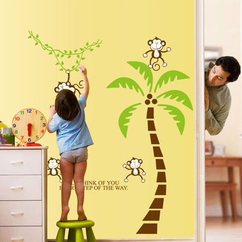 Cute Lovely Five Monkeys Tree DIY Wall Stickers Wallpaper Art Decor Mural for Kid Child Room Decal