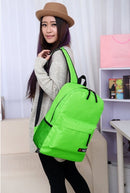 Casual Women Backpack Candy Color Solid School Bag Traveling Shoulder Bag Green