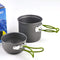 Portable Outdoor Cooking Set Anodised Aluminum Non-stick Pot Bowl Cookware Camping Picnic Hiking Utensils