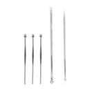 2PCS Silver Blackhead Comedone Remover Acne Blemish Pimple Extractor Skin Care Tools with 3PCS EarPick Spoon Tool Clean Ear Wax Remover Curette Remover