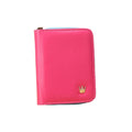 Fashion Short Women Purse Crown Zip PU Leather Candy Color Fold out Wallet Card Holder Clutch