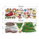 2pcs Lovely Monkey Christmas Removable Wall Stickers Art Decals Mural DIY Wallpaper for Room Decal 25 * 70cm