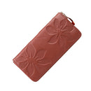 New Fashion Long Women Purse Floral Print PU Leather Candy Color Zip Wallet Card Holder Clutch