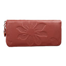 New Fashion Long Women Purse Floral Print PU Leather Candy Color Zip Wallet Card Holder Clutch