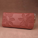 New Fashion Long Women Purse Floral Print PU Leather Candy Color Zip Wallet Card Holder Clutch