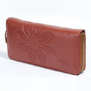 New Fashion Long Women Purse Floral Print PU Leather Candy Color Zip Wallet Card Holder Clutch