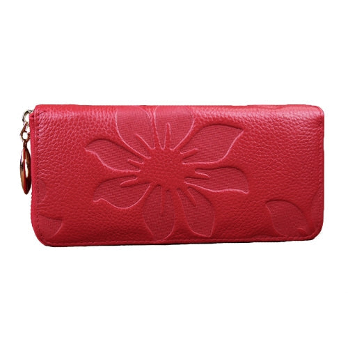 New Fashion Long Women Purse Floral Print PU Leather Candy Color Zip Wallet Card Holder Clutch