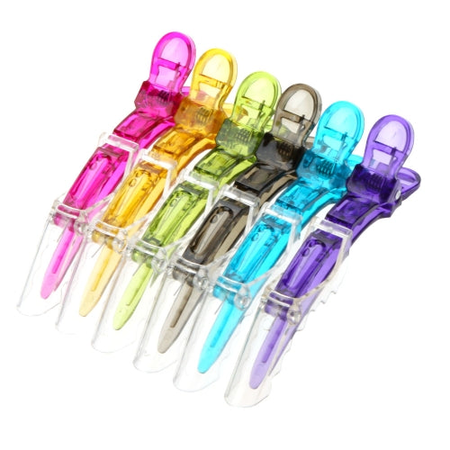 6Pcs Transparent Sectioning Clips Clamps Hairdressing Salon Hair Grip Crocodile DIY Accessories Hairpins Plastic