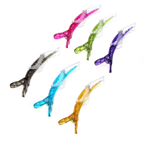 6Pcs Transparent Sectioning Clips Clamps Hairdressing Salon Hair Grip Crocodile DIY Accessories Hairpins Plastic