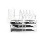 2 in 1 Acrylic Jewelry and Cosmetic Storage Display Boxes Organizer Two Pieces Set