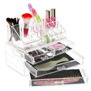 2 in 1 Acrylic Jewelry and Cosmetic Storage Display Boxes Organizer Two Pieces Set