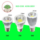 B22 9W COB LED بقعة ضوء المصباح الكهربي توفير الطاقة العالية 85-265 فولت