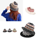 New Fashion Women Knitted Bucket Hat Jacquard Pattern Crochet Vintage Winter Fisherman Hat