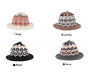 New Fashion Women Knitted Bucket Hat Jacquard Pattern Crochet Vintage Winter Fisherman Hat