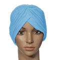 Fashion Women Wrap Hat Candy Color Stretchy Turban Head Band Sleep Beanie Pleated Indian Cap