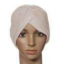 Fashion Women Wrap Hat Candy Color Stretchy Turban Head Band Sleep Beanie Pleated Indian Cap