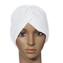 Fashion Women Wrap Hat Candy Color Stretchy Turban Head Band Sleep Beanie Pleated Indian Cap