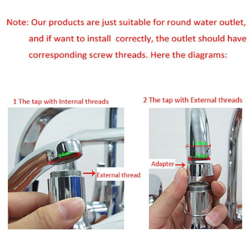 Mini Pure Copper Glow LED Light Water Stream Faucet Tap 7 Color