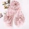 Fashion Elegant Women Scarf Porcelain Printing Long Shawl Wrap Pashmina Beige