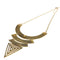 Vintage Retro Triangle Alloy Pendants Full Metal Design Punk Style Necklace Golden Arc Choker for Woman